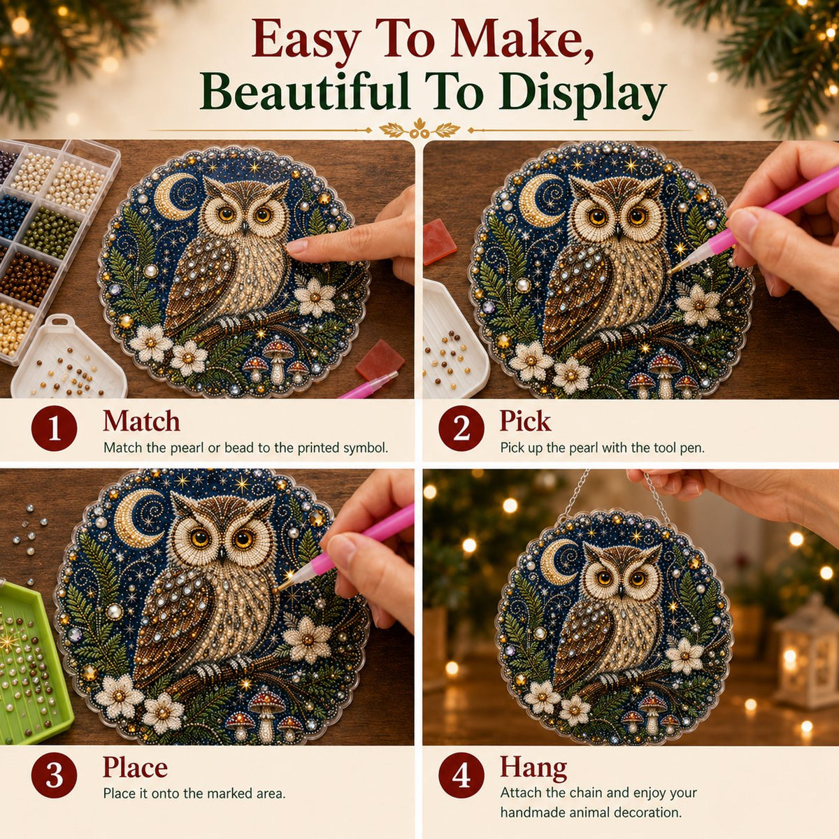 🔥 LAST DAY 49% OFF – ✨ Premium Animal Pearl Art DIY Hanging Ornament Kit | Luxury Flocked Canvas with Scratch-Resistant Non-Fading Pearl Beads DIY Handmade Animal Hanging Decor 🐾💎