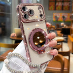 ✨💎Sparkling Diamond Women's Phone Case with Mirror & Stand for iPhone 12/13/14/15/16/17/18 Pro Max,17Air,14/15/16 Plus💖