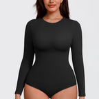 Seamless long-sleeve bodysuit for outerwear
