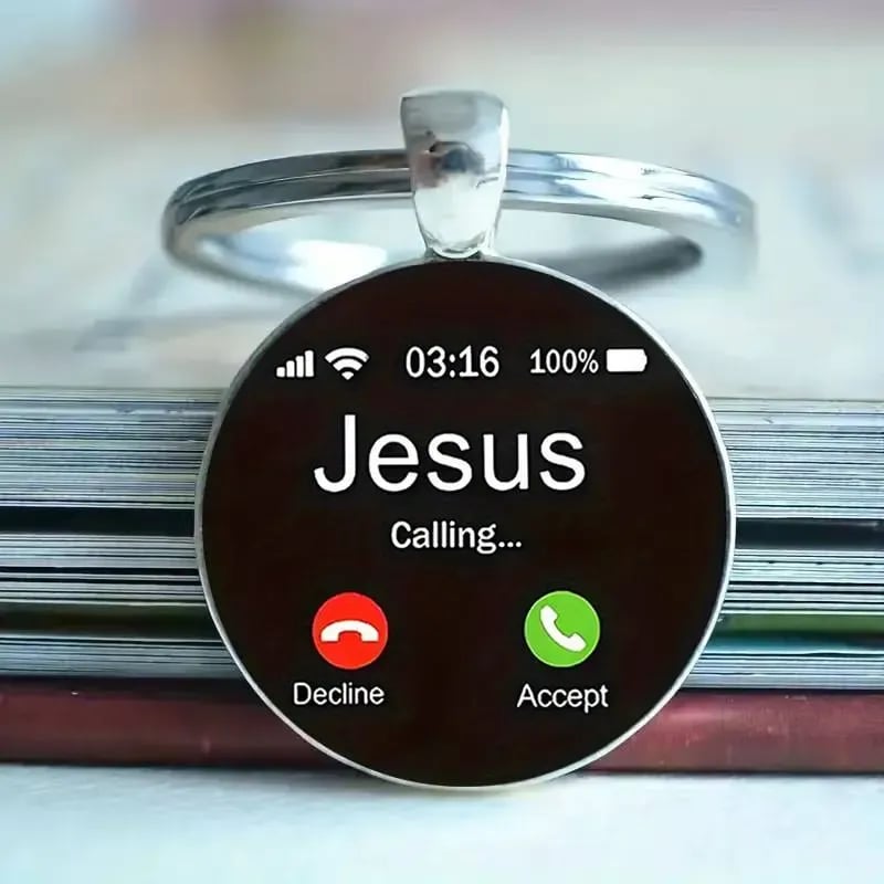✝️Jesus Calling Keychain, Christian Key Ring Gift, Faith Inspirational Keychain, Religious Gift for Men Women