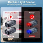 💥Solar Powered Fake Car Alarm Light, Auto Light Sensor LED Simulated Security Warning Flashing Light