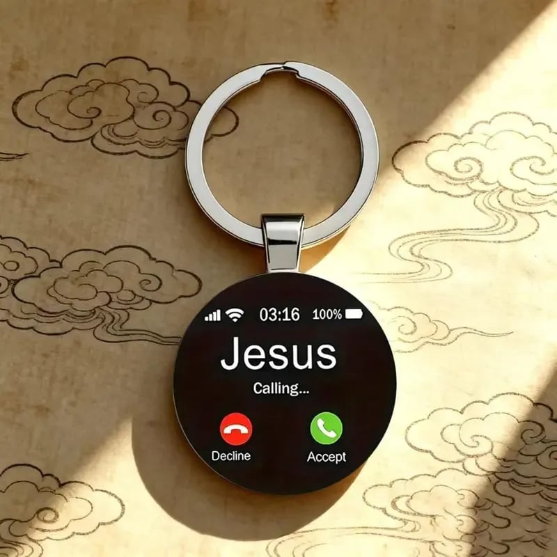 ✝️Jesus Calling Keychain, Christian Key Ring Gift, Faith Inspirational Keychain, Religious Gift for Men Women