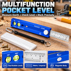 📏✨ Multifunction Measuring Gauge & Level — Measure, Align & Mark with Precision!