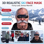 Realistic Face Balaclava – Funny Ski & Snowboard Mask for Cold Weather Adventures, Unisex Adult One Size (21-24') ⛷️