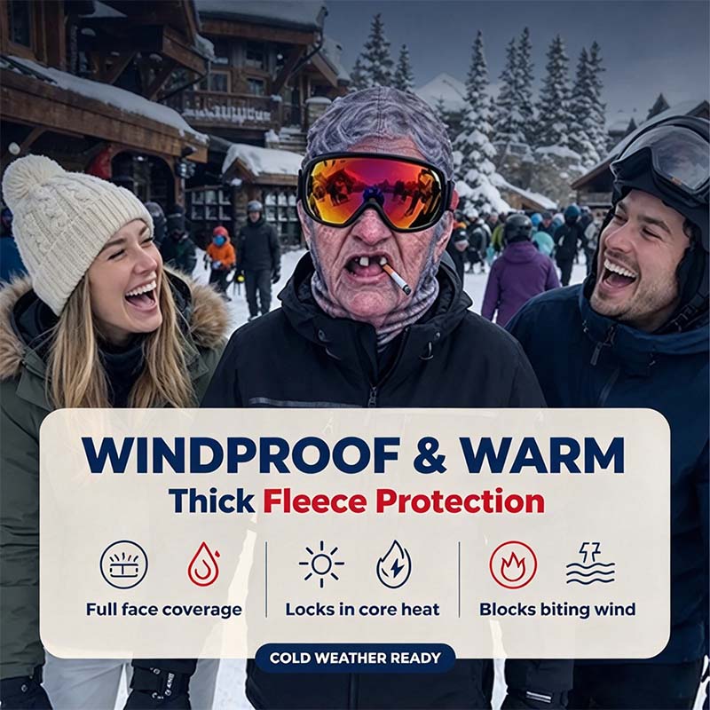 Realistic Face Balaclava – Funny Ski & Snowboard Mask for Cold Weather Adventures, Unisex Adult One Size (21-24') ⛷️