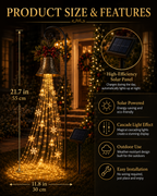 🎄 Christmas Bell Cascade Solar Yard Light✨