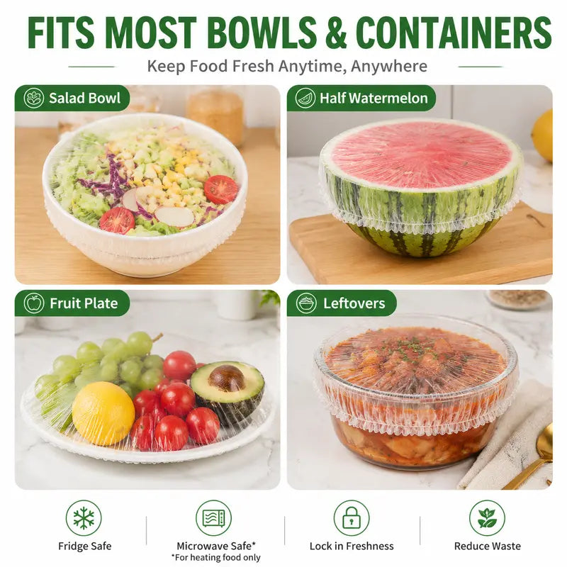 🔥Hot Sale 🔥 100PCS Disposable Stretch Food Covers for Bowls & Plates