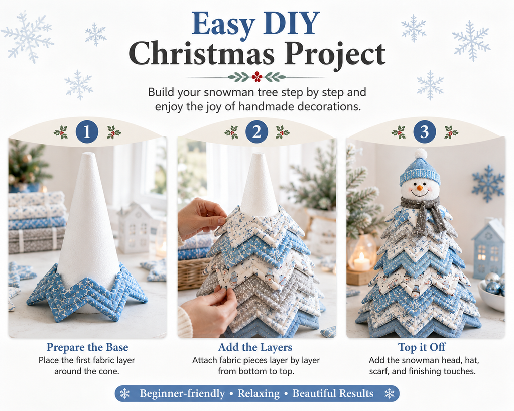 Frosty Snowman DIY Quilted Santa Christmas Tree Kit