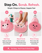 Hands-Free Foot Scrubber Bath Mat | Shower Foot Cleaning Mat