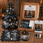 Moonlit Black Cat - DIY Halloween Theme Quilted Fabric Tree Kit