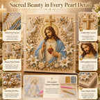 ✝️ DIY Jesus Pearl Art Kit | 3D Pearl-Style Christian Artwork for Prayer Corners & Faith Gifts