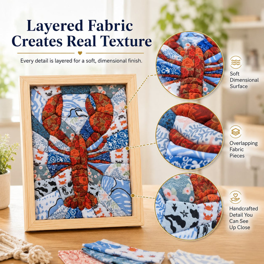 🧵 Premium No-Sew Kinusaiga Fabric Art Kit | Layered Fabric Tucking Craft with Nature-Inspired Designs DIY Handmade Textile Decor ✨