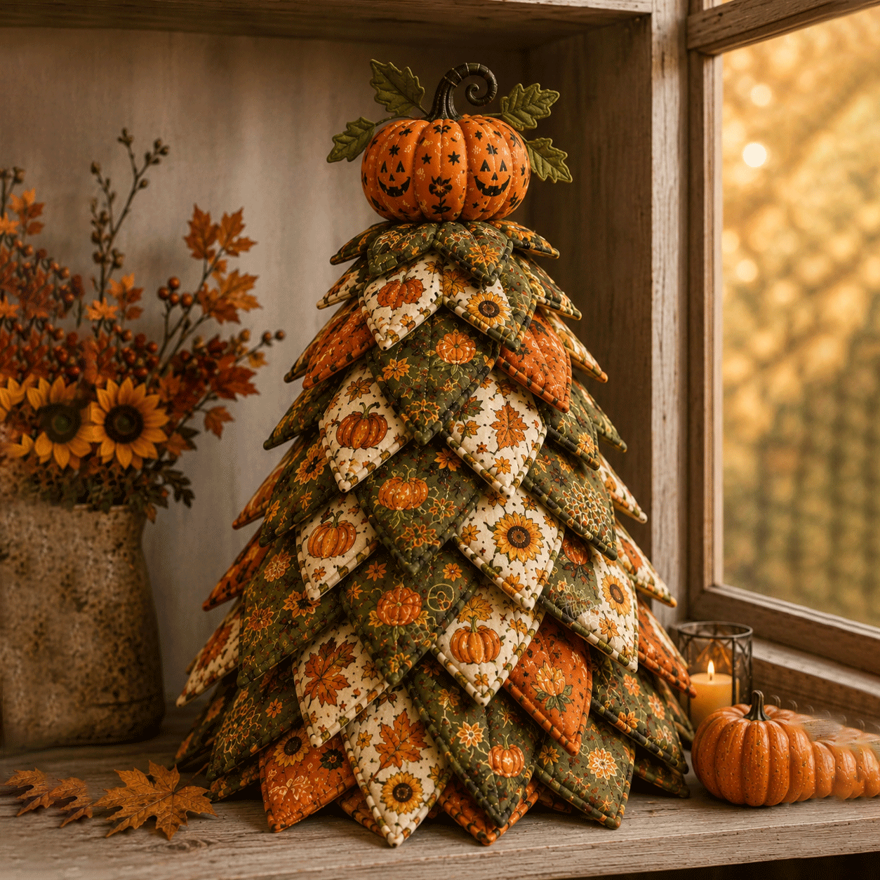 Pumpkin Harvest - DIY Halloween Theme Quilted Fabric Tree Kit