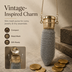 Vintage-Inspired Metal Mesh Coin Purse – Expandable Stainless Steel Pocket Wallet & Collectible Gift