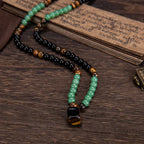 ✨ Money Attraction Necklace With GreenAventurine & Tiger Eye Pendant Healing Crystal Stone