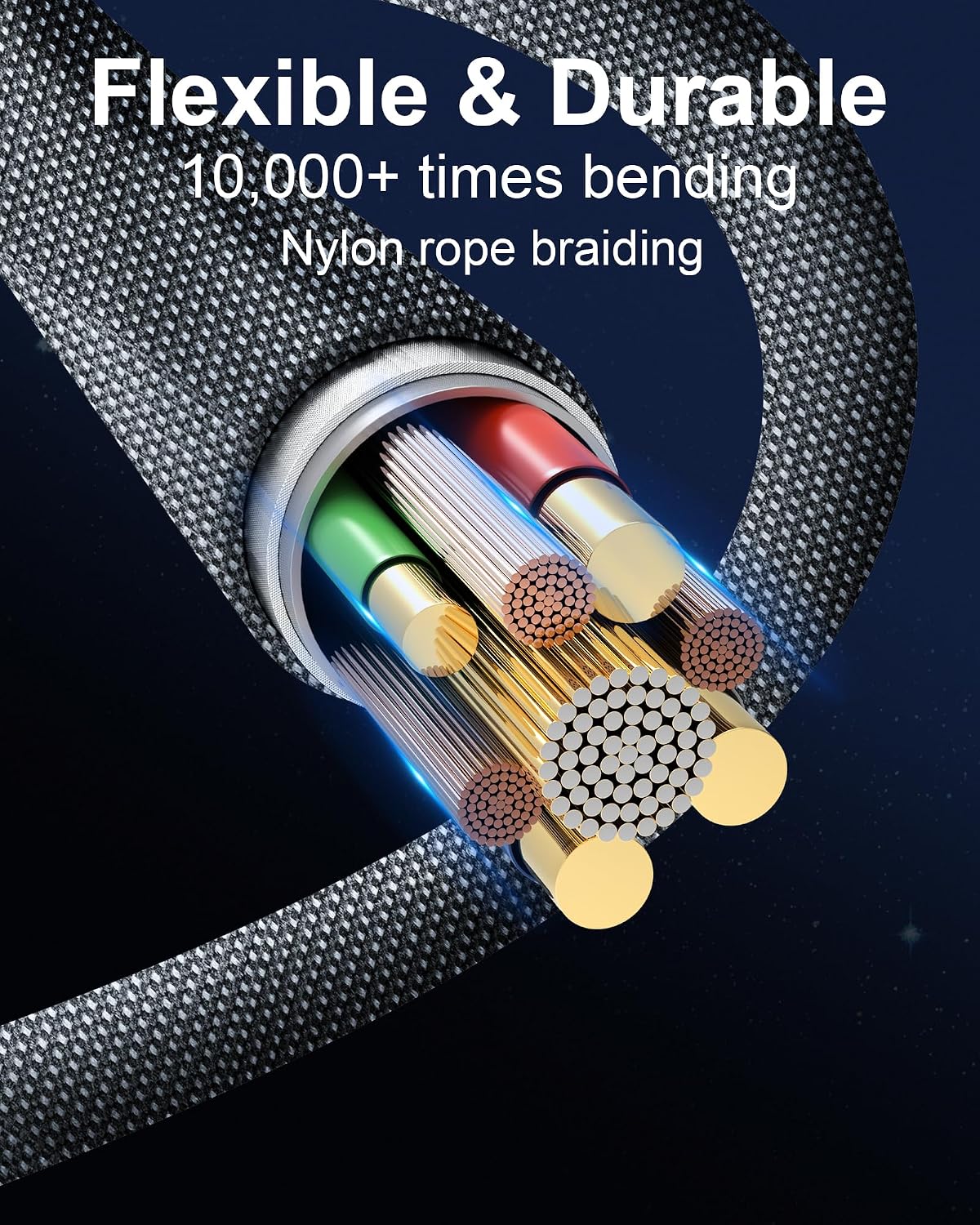 ⚡ 100W Magnetic Fast Charging Cable 🔄 180° Swivel Elbow for Gaming & Laptops