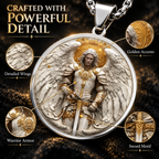 Angel Warrior Pendant Necklace for Men — Faith, Strength & Protection