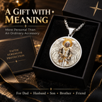Angel Warrior Pendant Necklace for Men — Faith, Strength & Protection