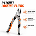 55-Steel Self-Locking Anti-Skid Ratchet Pliers | Heavy-Duty Wire Cutters & Holding Tool, Hands-Free Grip DIY Hardware for Automotive & Plumbing Projects 🔧⚙️