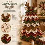 Rustic Gingerbread DIY Quilted Santa Christmas Tree Kit