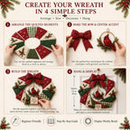 🎄Beginner-Friendly Christmas Fabric Wreath DIY Kit