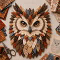 🦉 Layered Fabric Owl Wall Art DIY Kit