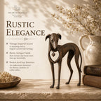 Heritage Heart Sighthound Sculpture – Vintage Iron Dog Accent for Timeless Interiors