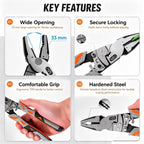 55-Steel Self-Locking Anti-Skid Ratchet Pliers | Heavy-Duty Wire Cutters & Holding Tool, Hands-Free Grip DIY Hardware for Automotive & Plumbing Projects 🔧⚙️