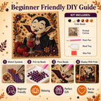 👻 Premium 3D Pearl Absurd Halloween Wall Art Kit | Luxury Flocked Canvas with Scratch-Resistant Non-Fading Pearl Beads DIY Funny Spooky Decor 🕷️✨