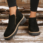 💜 LAST DAY PROMOTION - 50%OFF 💜 Women's Round-Toe Ankle Boots with Side Zipper