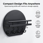 Wall Mount Key Holder with Shelf & Hooks